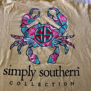 Simply Southern Yellow T-Shirt with Crab Design